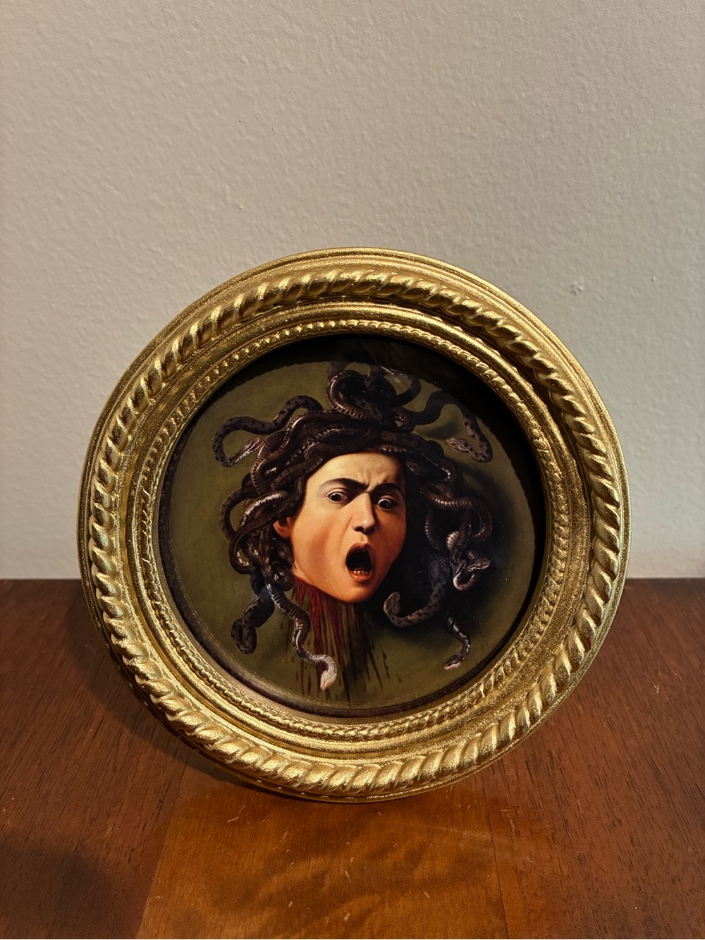 Caravaggio Medusa Head Art Print 5” Gold Frame Italian Renaissance Wall Art